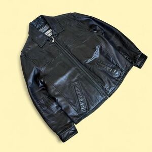 Vintage Pelle Studio Wilsons Black Leather Jacket Soft Heavyweight Men’s M